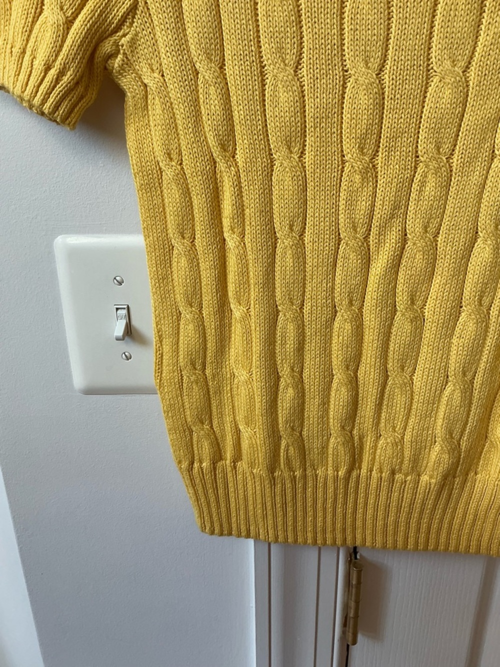 NWT POLO RALPH LAUREN YELLOW RIBBED CREWNECK LOGO POCKET SWEATER - Picture 13 of 15